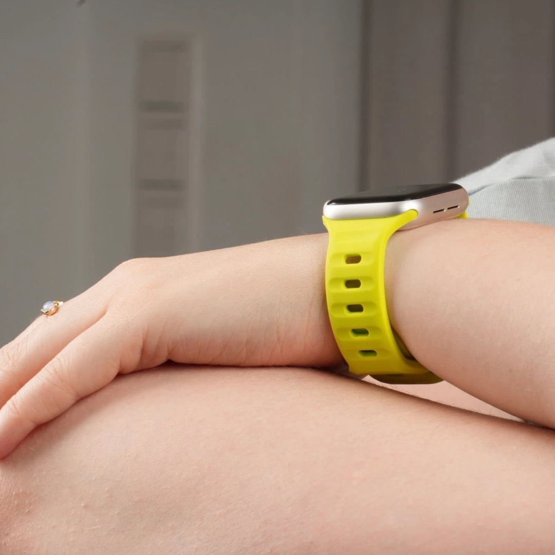 Stylisches Breband Active Silikonarmband Apple Watch Limettengrün #farbe_Limettengrün