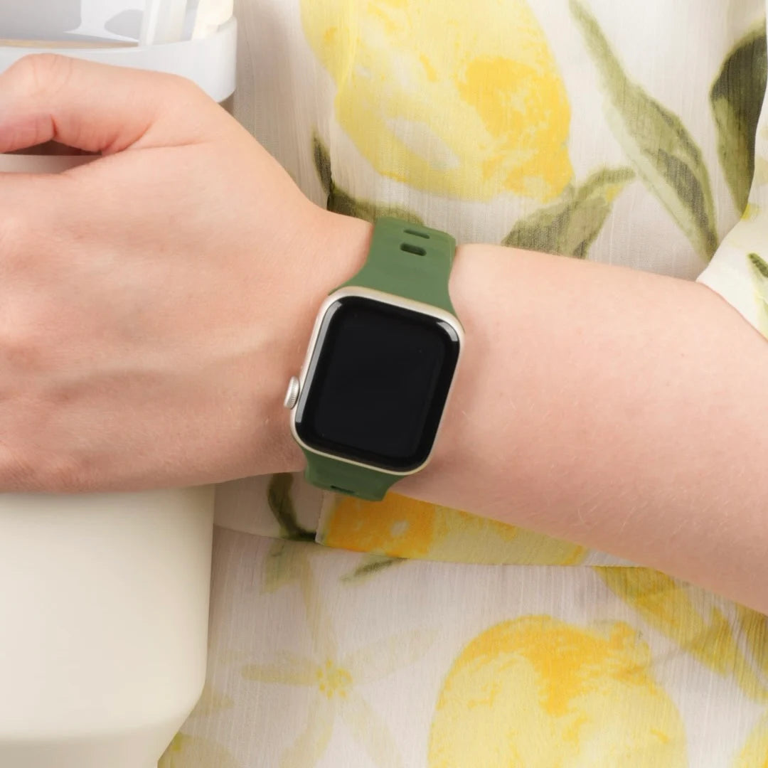 Apple Watch Armband von Breband aus Silikon in Dunkelgrün #farbe_Dunkelgrün