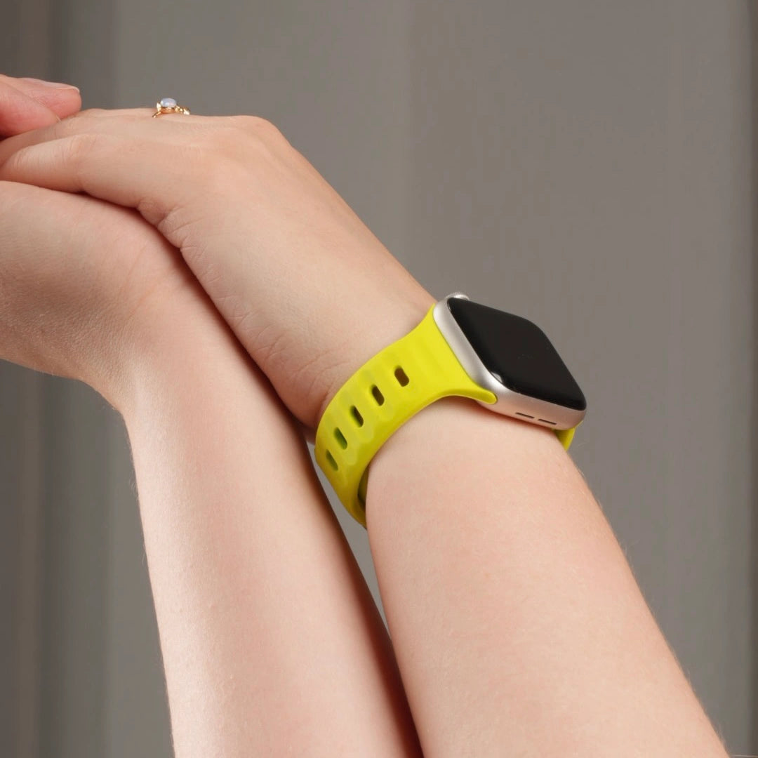 Breband Silikonarmband Limettengrün für Apple Watch, flexibel und modern #farbe_Limettengrün
