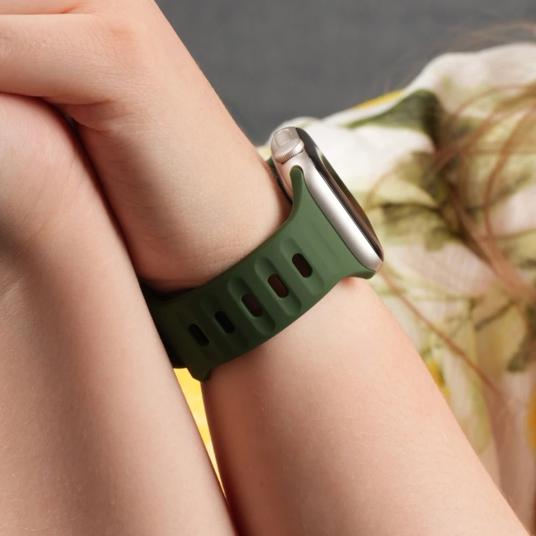 Breband Active Silikonarmband für Apple Watch – in elegantem Dunkelgrün #farbe_Dunkelgrün