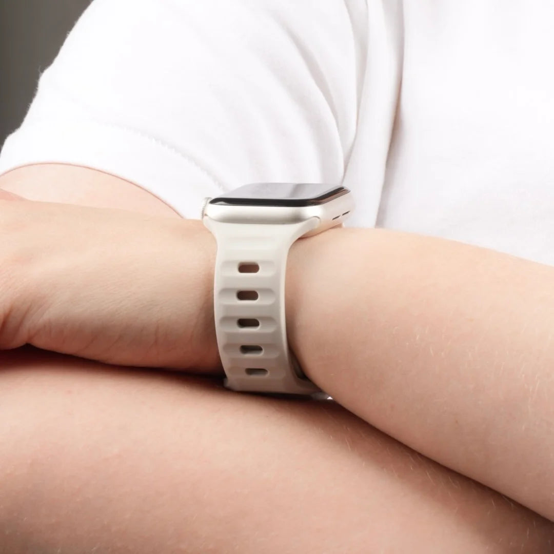 Stylishes Breband Armband aus Silikon für Apple Watch für deinen Look #farbe_sand