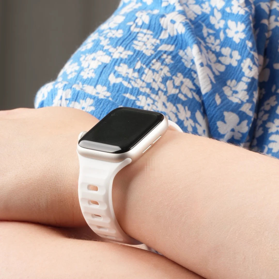 Weißes Breband Armband – wasserfest, flexibel und elegant #farbe_Weiß