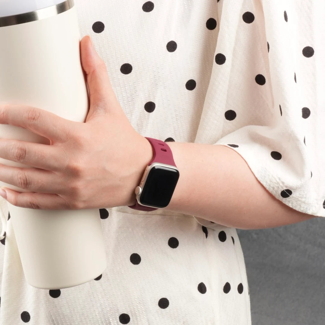Robustes Silikonarmband für Apple Watch – Breband in Weinrot #farbe_Weinrot