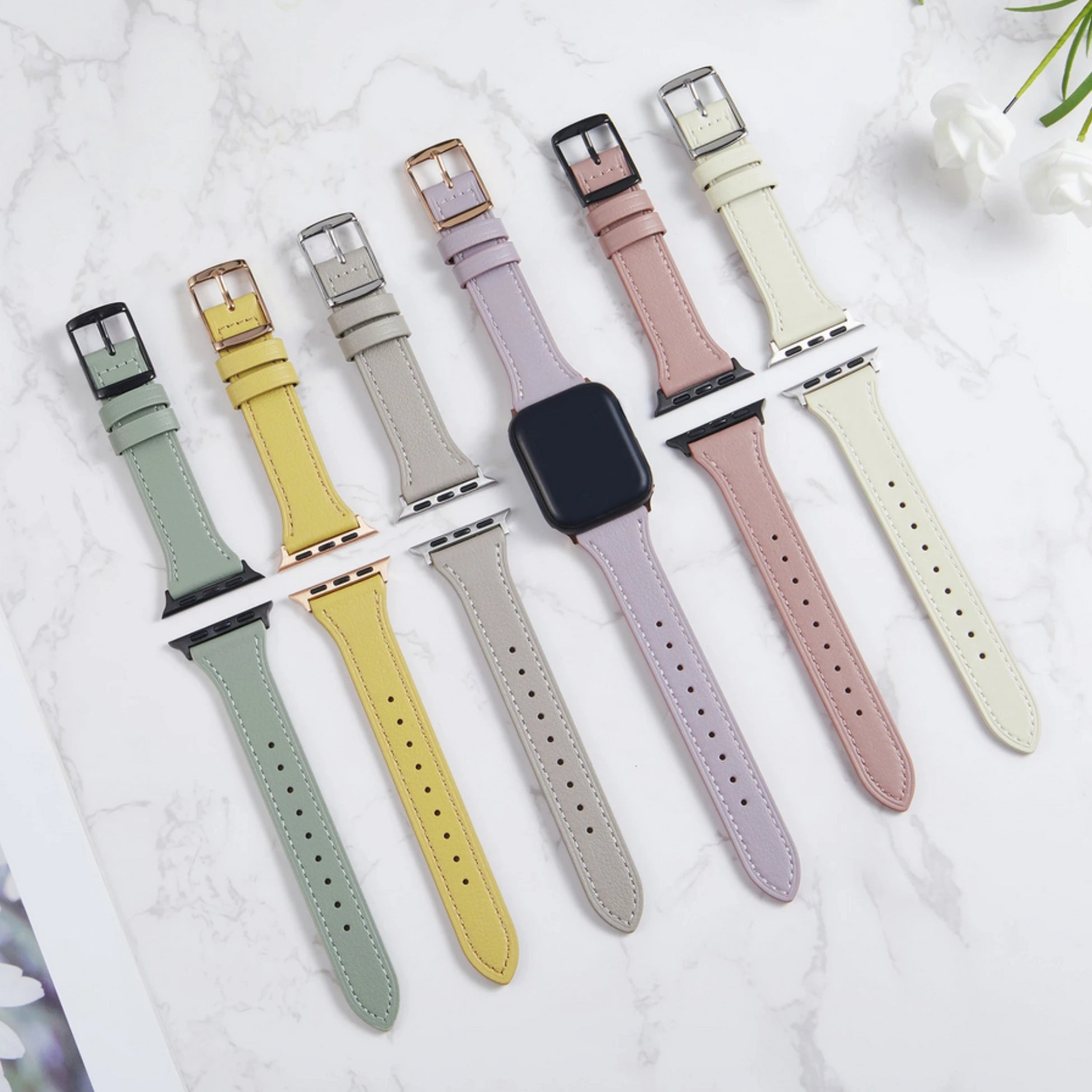 Breband bracelet en cuir pastel pour Apple Watch