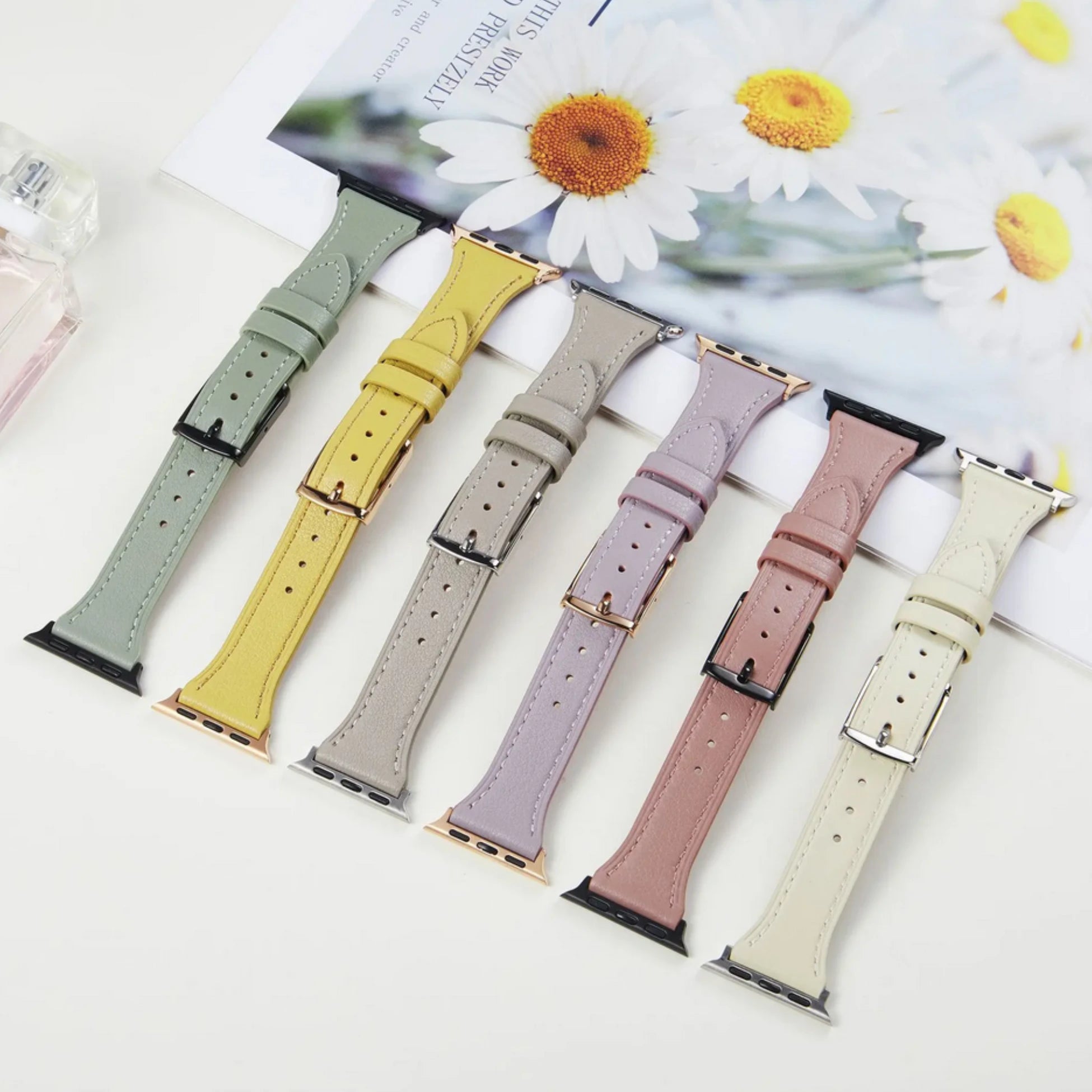 Breband bracelet en cuir pastel pour Apple Watch