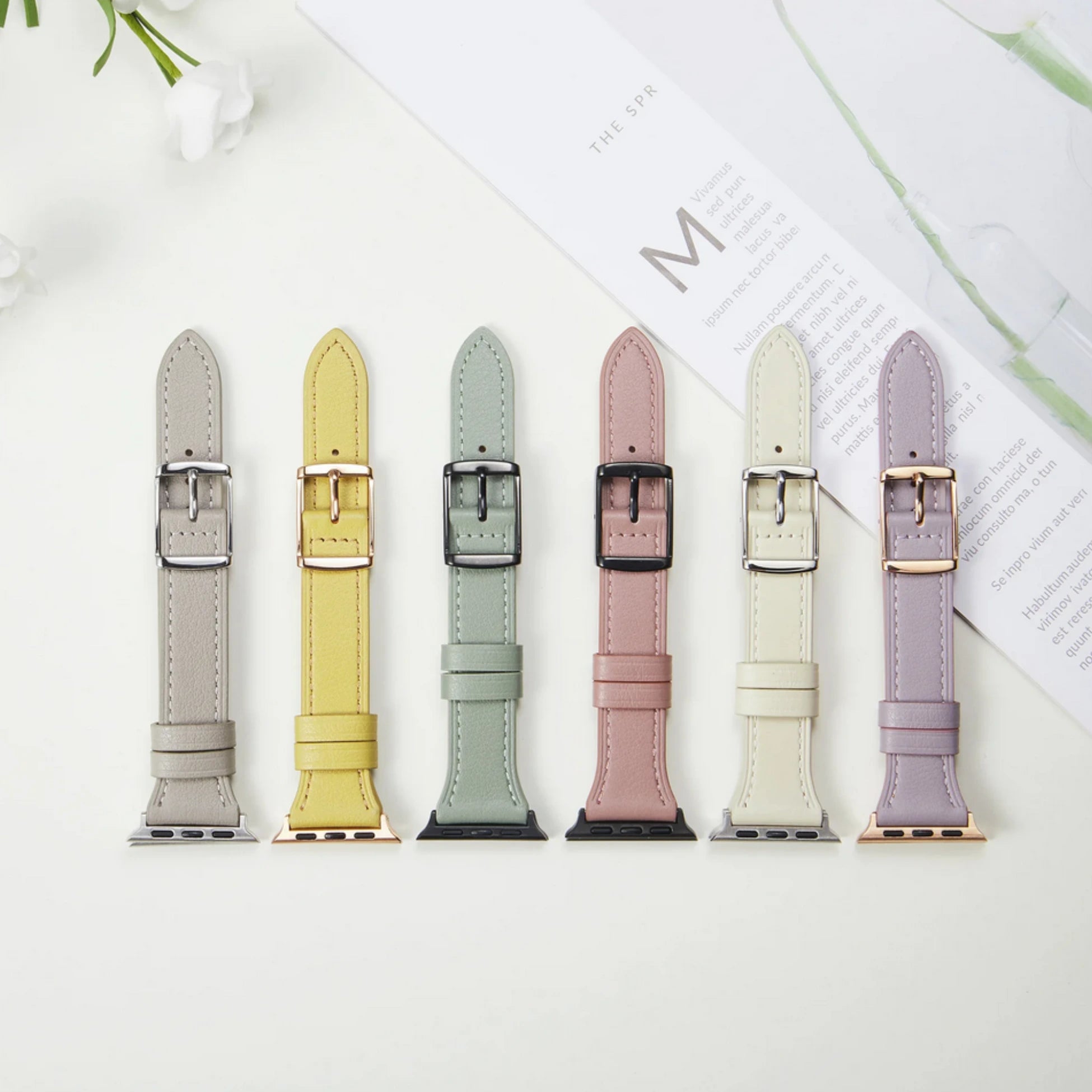 Breband bracelet en cuir pastel pour Apple Watch