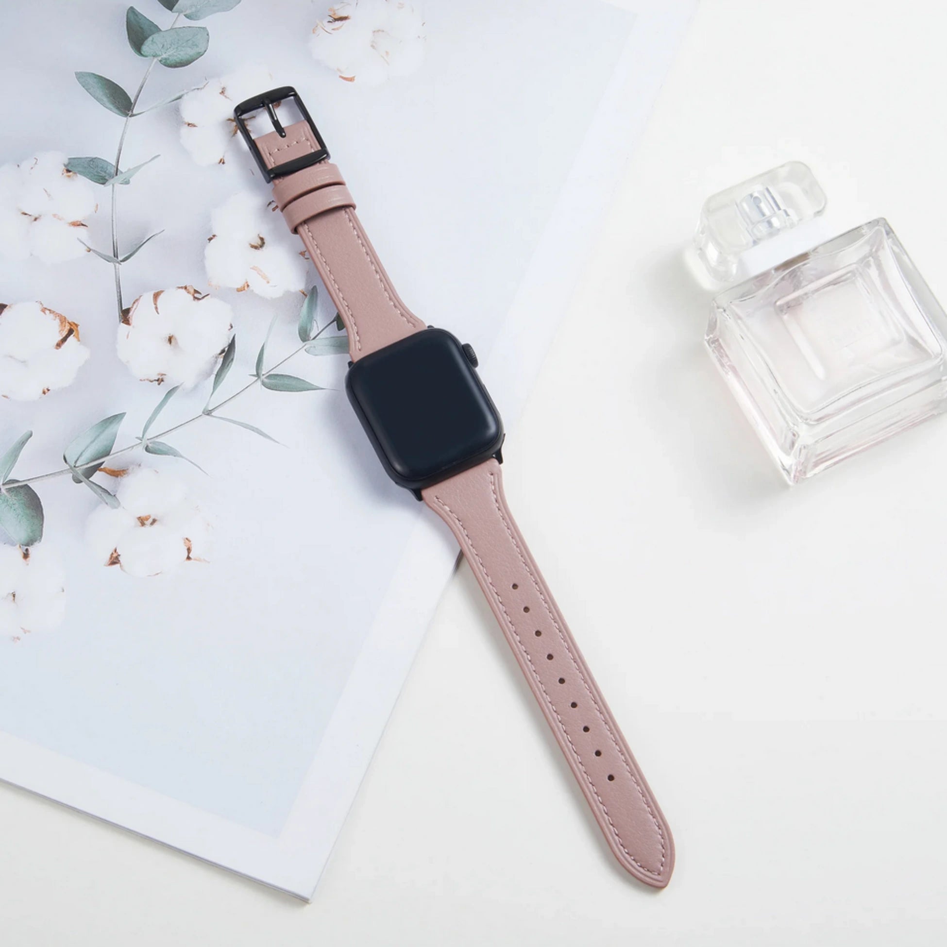 Breband Lederarmband Pastell für Apple Watch #farbe_rosa