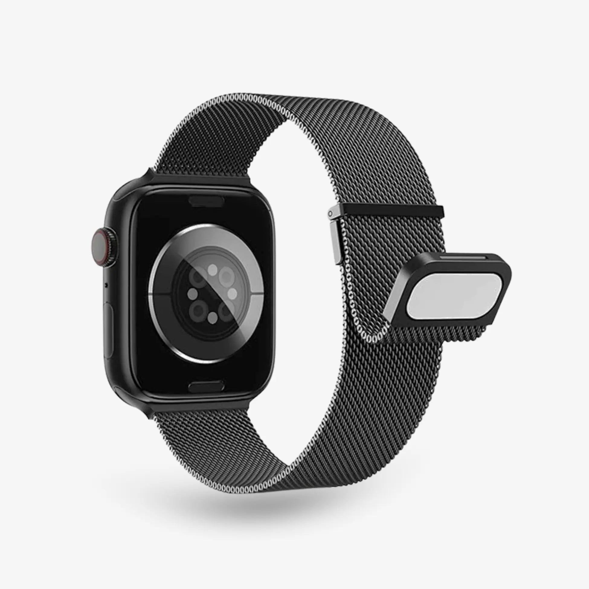 Apple Watch Milanaise Armband von Rückseite #farbe_schwarz
