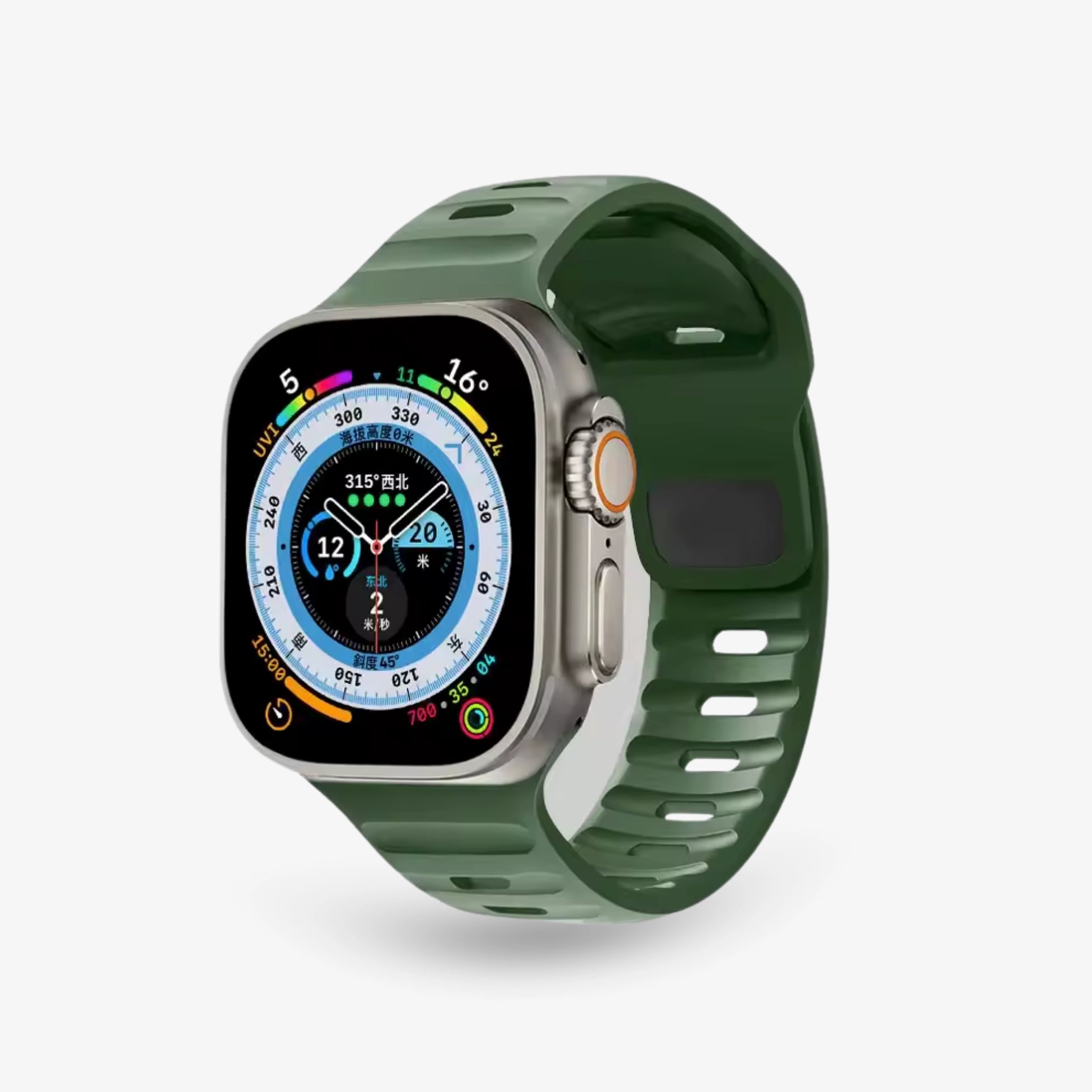 Breband Active Silikonarmband für Apple Watch – in frischem Dunkelgrün #farbe_Dunkelgrün