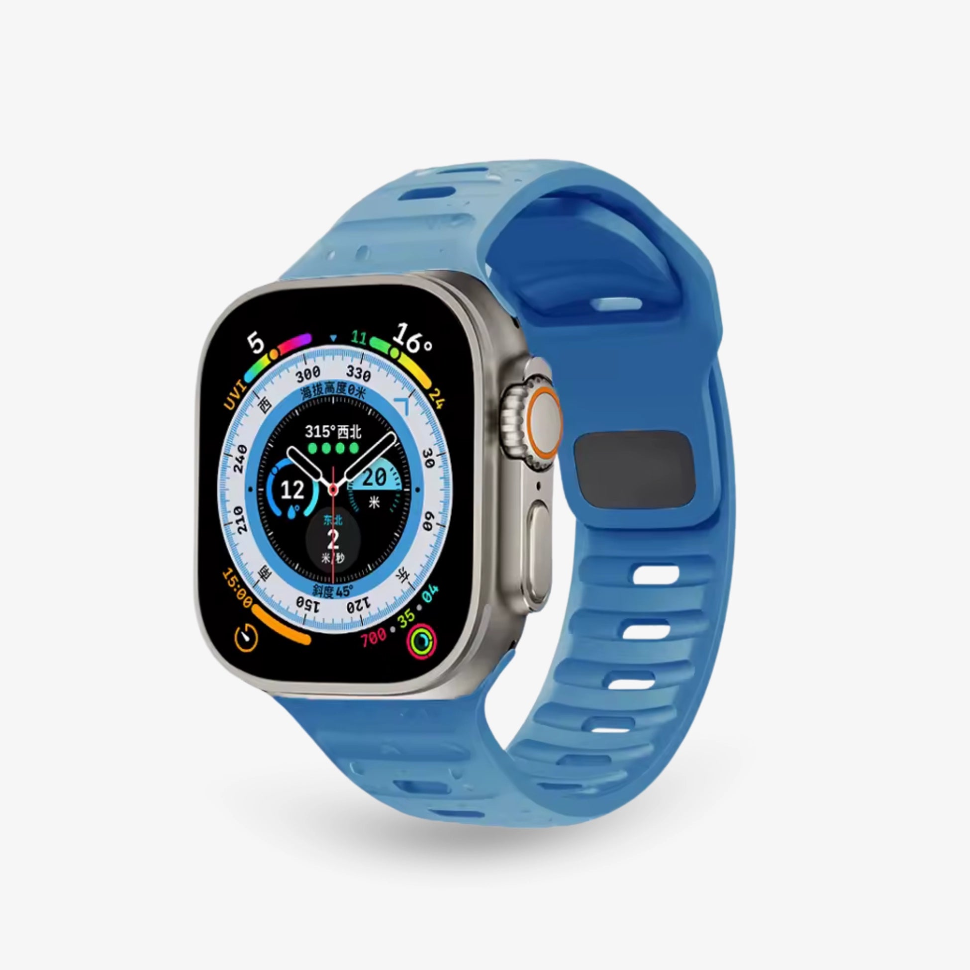 Breband Active Silikonarmband für Apple Watch – sportlich & stilvoll #farbe_Hellblau
