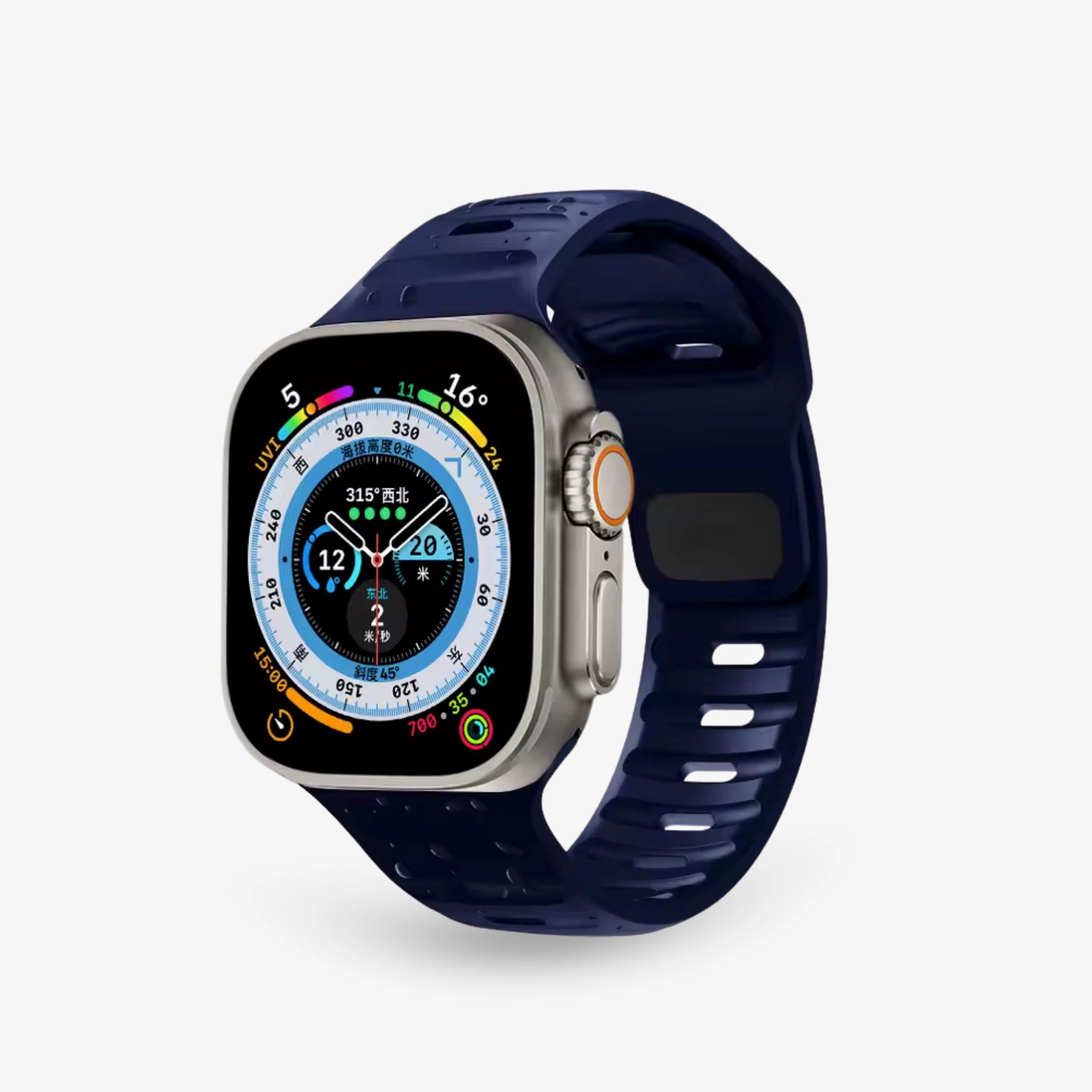 Breband Active Silikonarmband für Apple Watch in Marineblau – sportlich und stilvoll #farbe_Marineblau