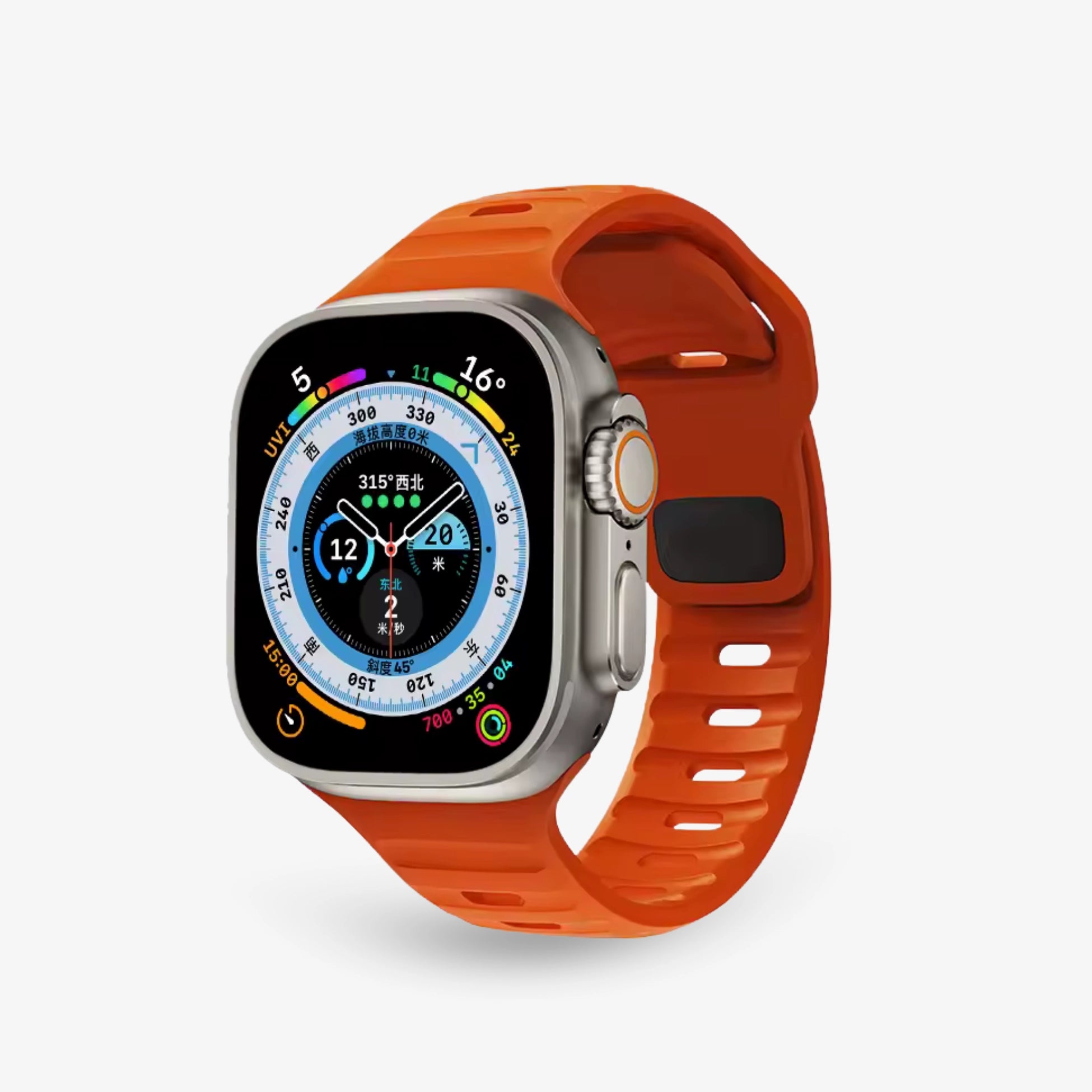 Breband Active Silikonarmband für Apple Watch in Orange – sportlich & auffällig #farbe_Orange