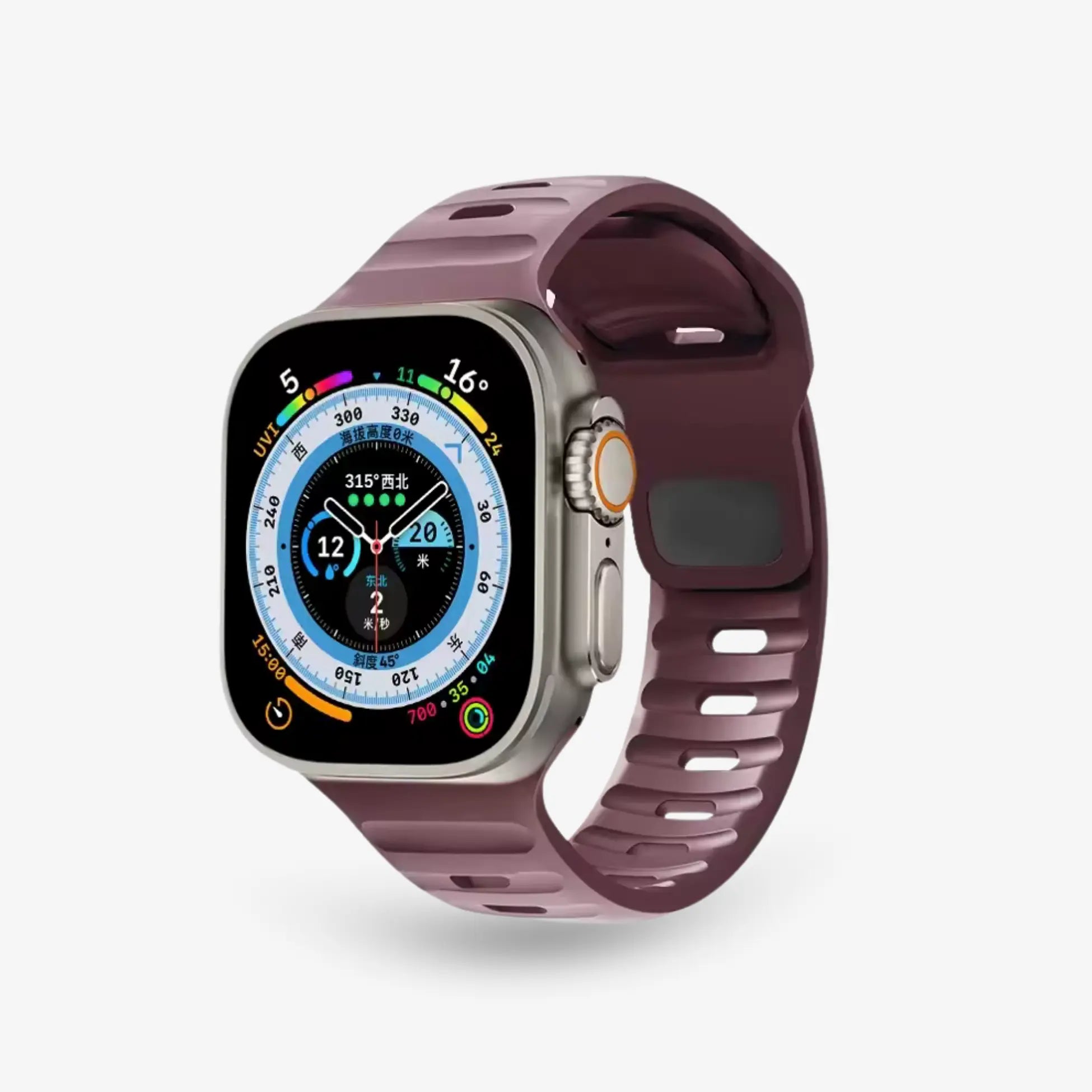 Breband Active Silikonarmband für Apple Watch – edles Design in Weinrot #farbe_Weinrot
