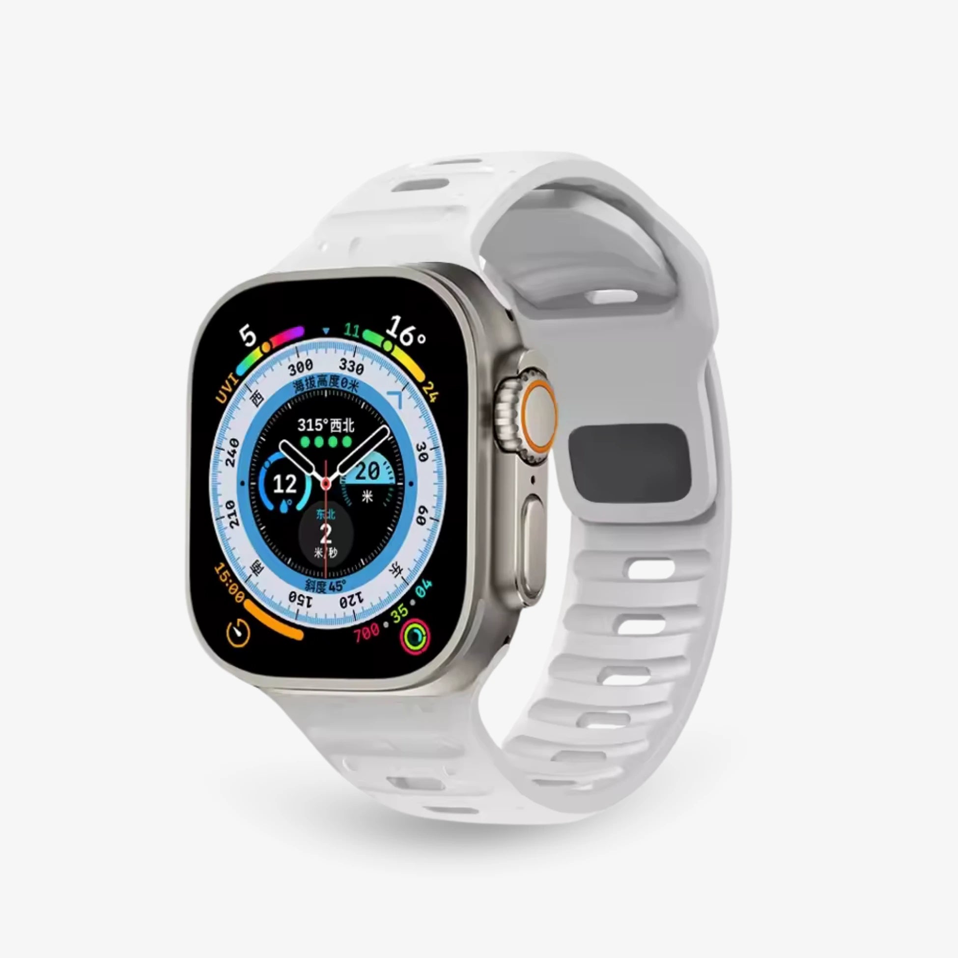Breband Active Silikonarmband für Apple Watch – stylisch und bequem #farbe_Weiß