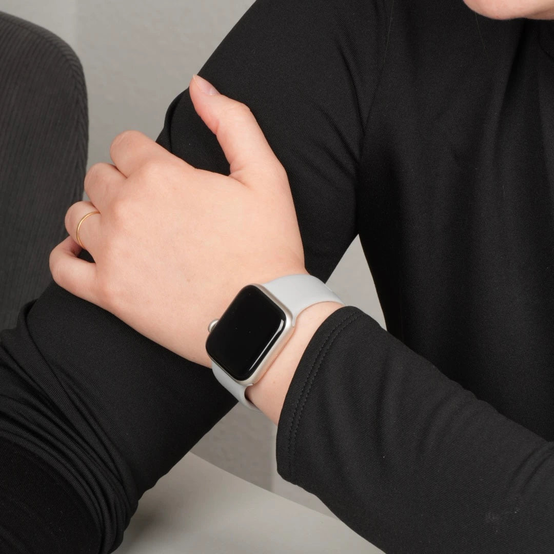 Sportliches Breband Butterfly Silikonarmband in Grau für Apple Watch #farbe_grau
