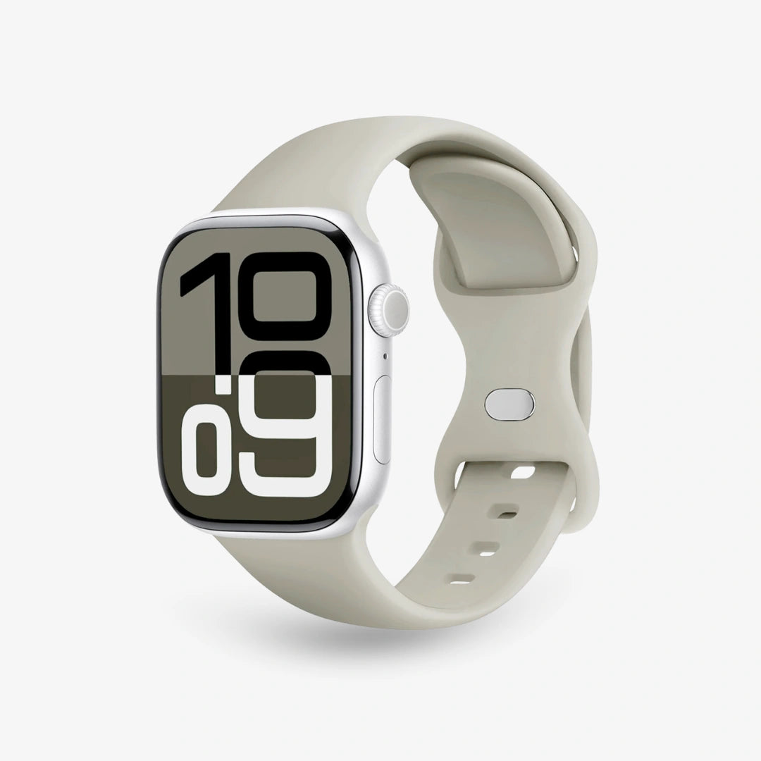 Breband Silikonarmband Butterfly für Apple Watch in Grau #farbe_grau