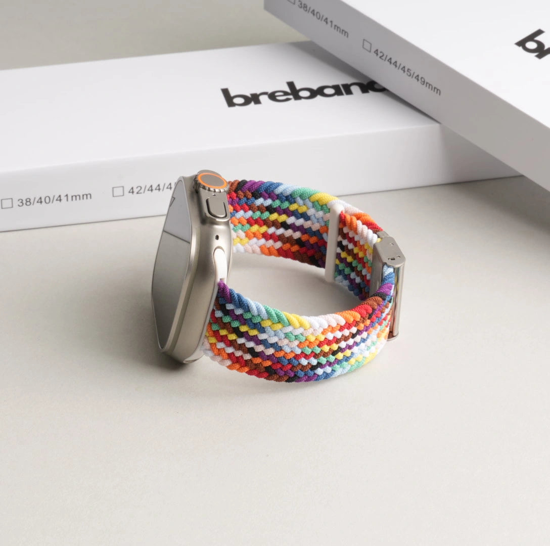 geflochtenem Nylonarmband in Konfetti-Farben. #farbe_Konfetti