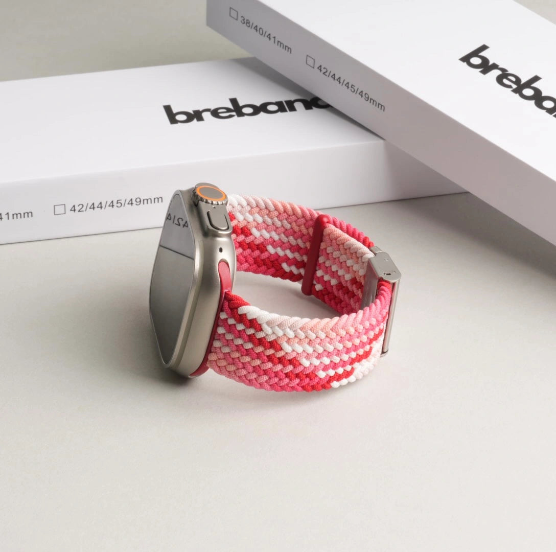 Nylonarmband für Apple Watch in Strawberry Pink. #farbe_Strawberry