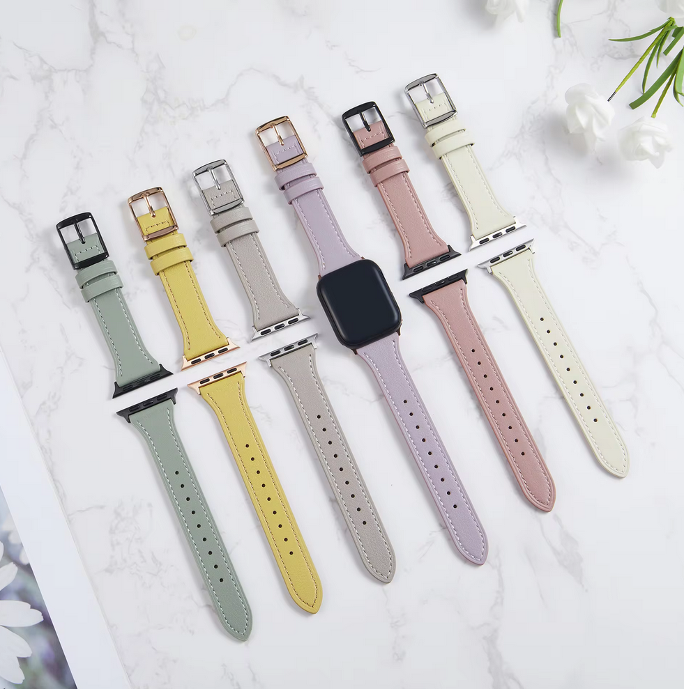 Breband bracelet en cuir pastel pour Apple Watch