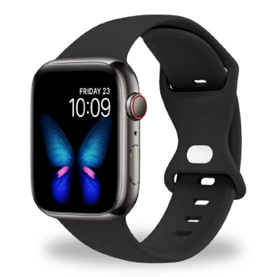 Breband Butterfly Silikonarmband für Apple Watch in Schwarz