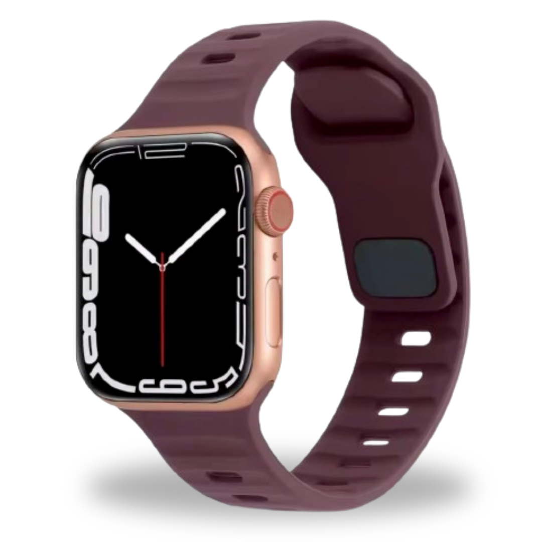  Breband Active Silikonarmband für Apple Watch in Weinrot